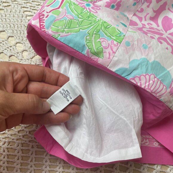 Lilly Pulitzer Girls 7 Years Giraffe Patchwork Green Pink Halter Midi Dress - Picture 5 of 6